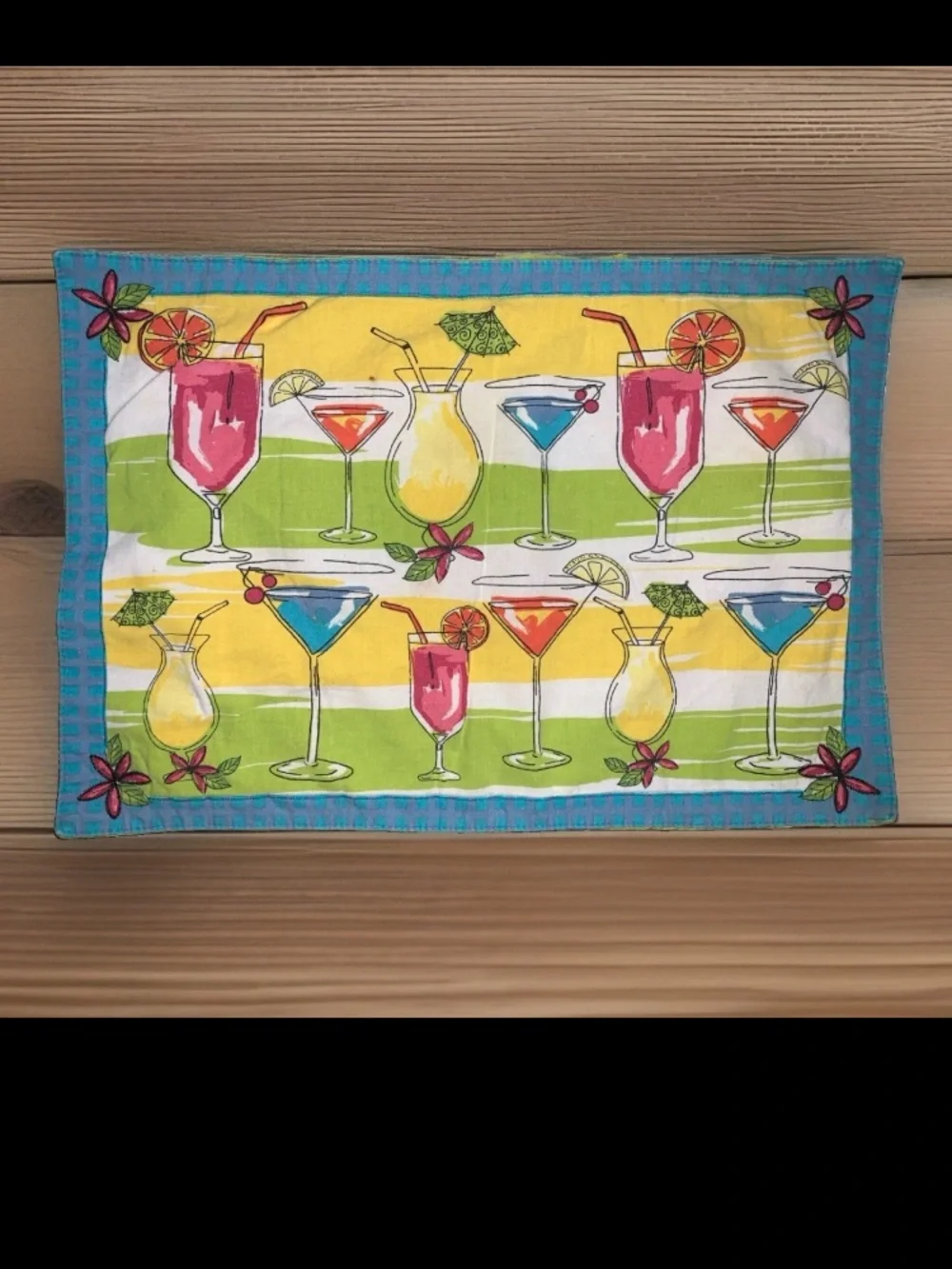 Vintage Kay Dee Designs Tropical Cocktail Placemats - Set of 4